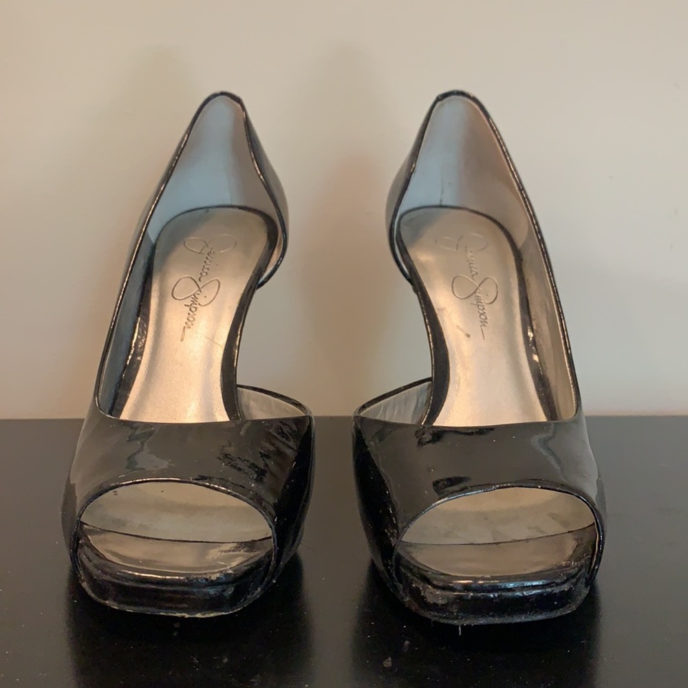 Jessica Simpson Patent Platform Open Toe Pump - Picture 3 of 8